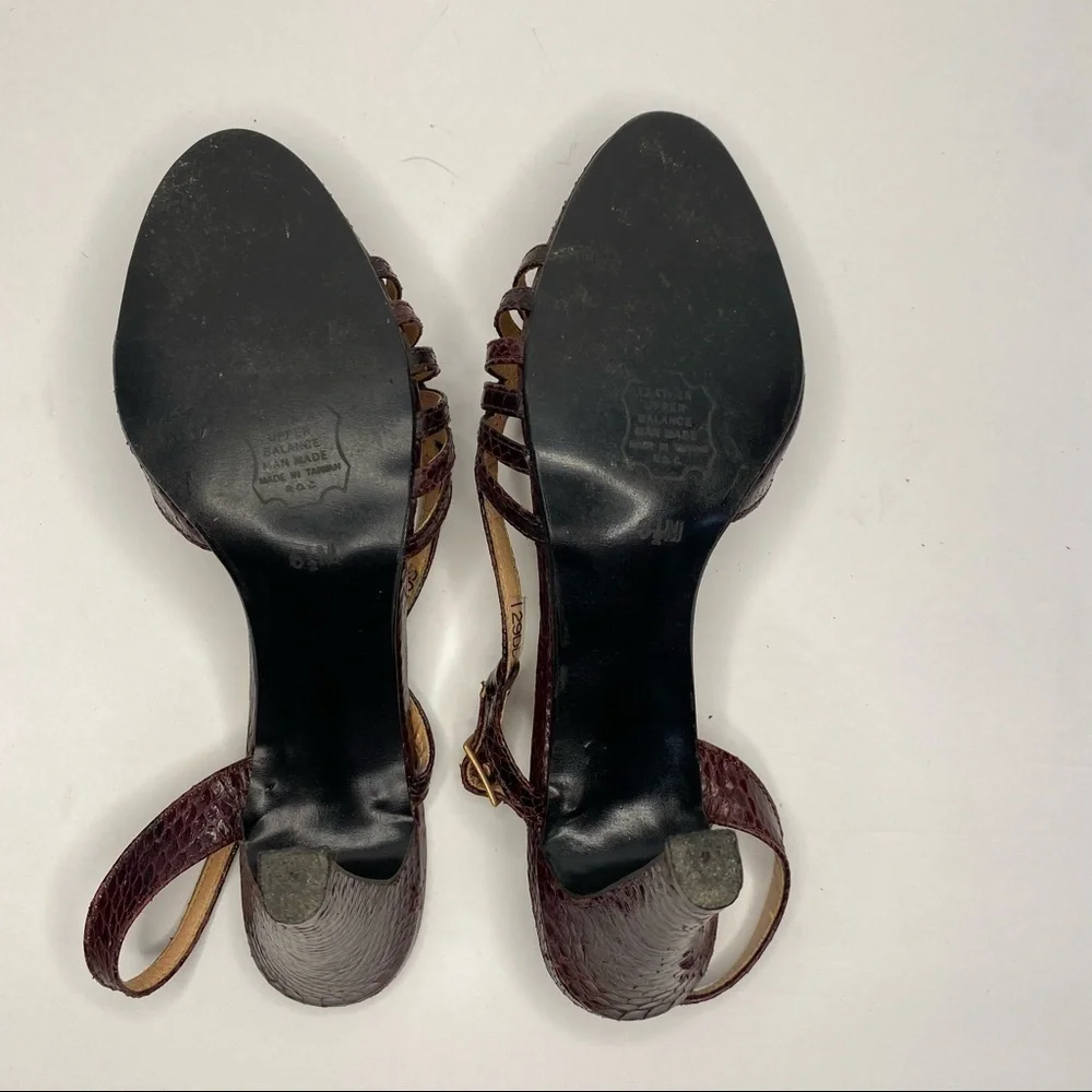 𝅺GENUINE Snakeskin Burgundy Heels